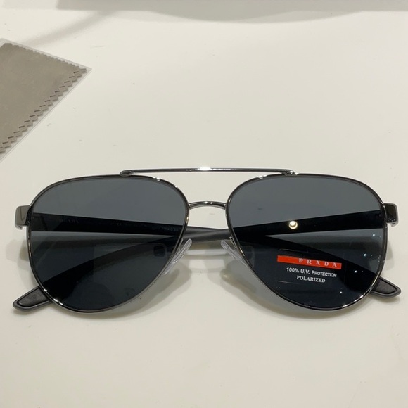 Prada unisex sunglasses sps 54T polarized grey lenses made in Italy - Picture 7 of 9